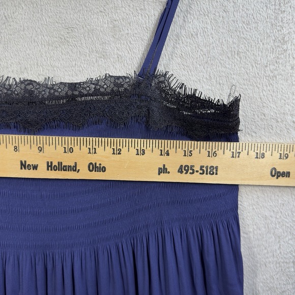Express Lace Trim Cami Sz M Navy Fairy Grunge Dark Romantic Whimsigoth - Picture 2 of 7